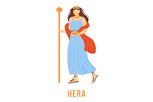 Hera Flat Vector Illustration