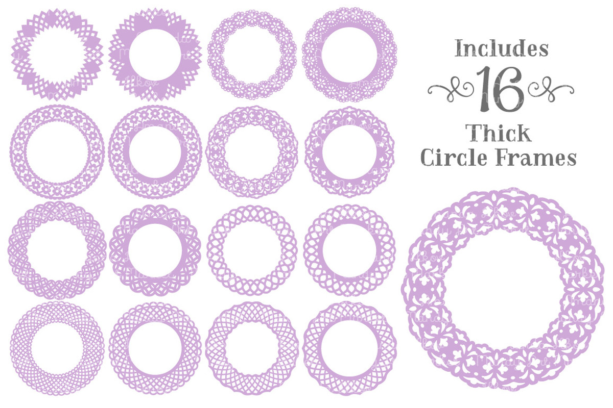 Lavender Lace Vector Frames, an Illustration by Amanda Ilkov (Photo 4 of 5)