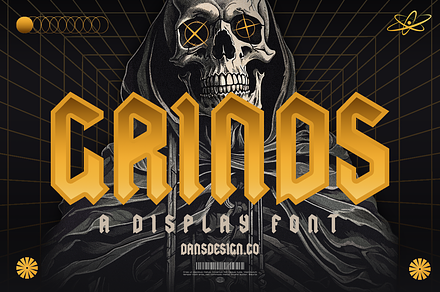 GRIND MODERN BLACKLETTER METAL FONT, a Blackletter Font by dansdesign