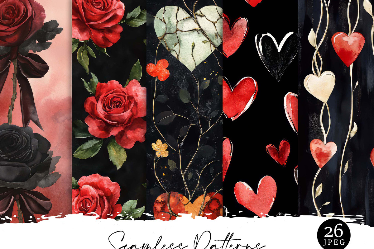 Seamless Red Rose Pattern, a Pattern Graphic by Design Scotch (Photo 2 of 6)