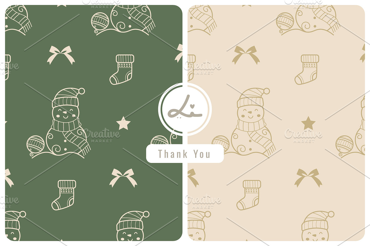 Winter line art snowman pattern, a Pattern Graphic by lindoet23 (Photo 1 of 3)