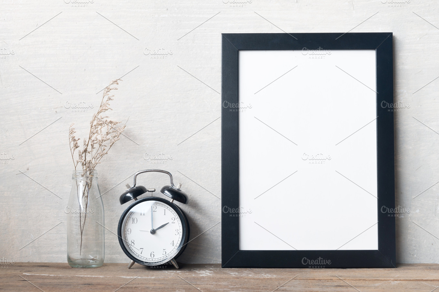 Frames and clock, a Background Photo by ptystockphoto