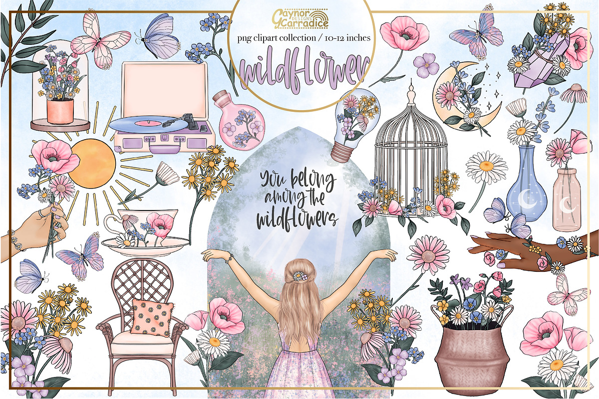 Wildflower clipart collection, an Illustration by Gaynor Carradice Designs (Photo 1 of 3)
