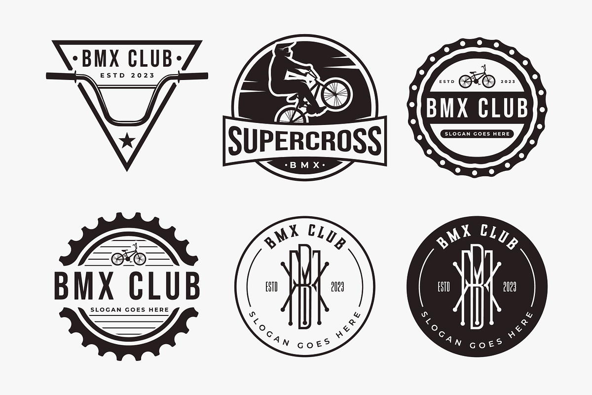 Set of sport BMX logo, a Branding & Logo Template by DOMHOUZE