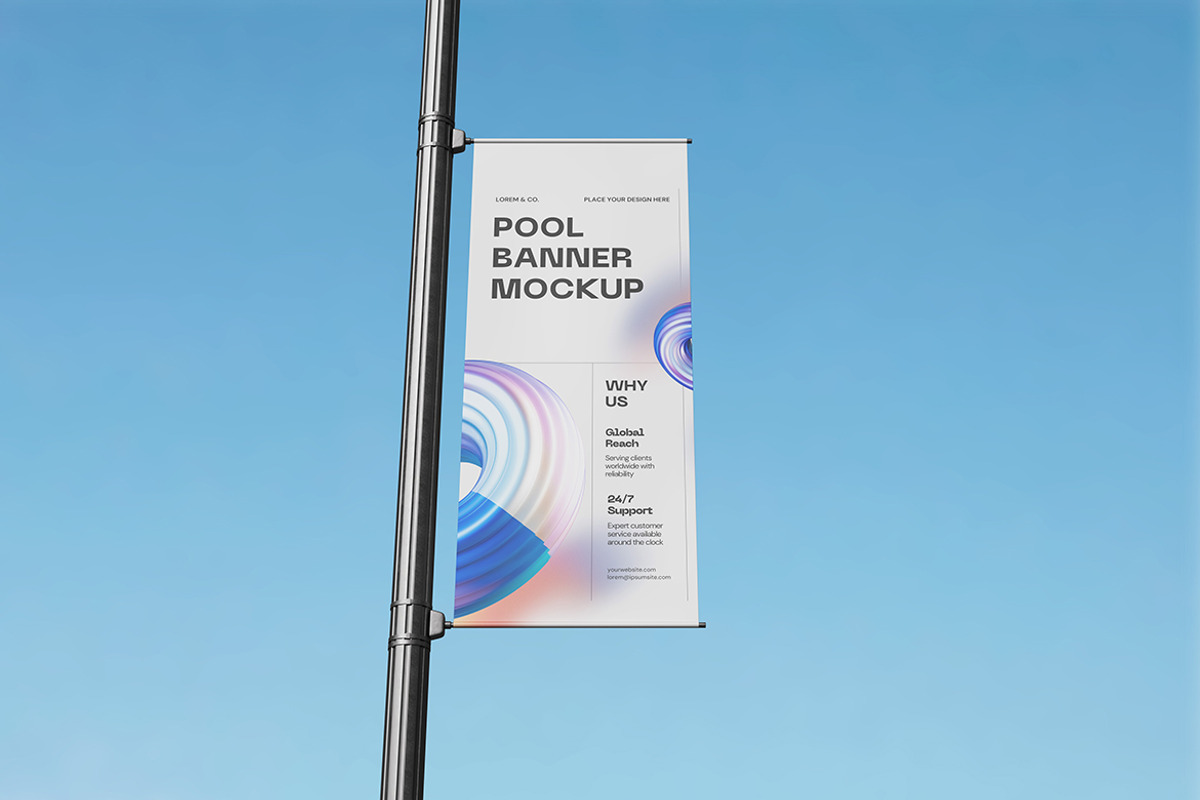Pole Banner Mockup, an Advertising Mockup by bimockup (Photo 3 of 6)
