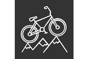 Mountain Cycling Chalk Icon