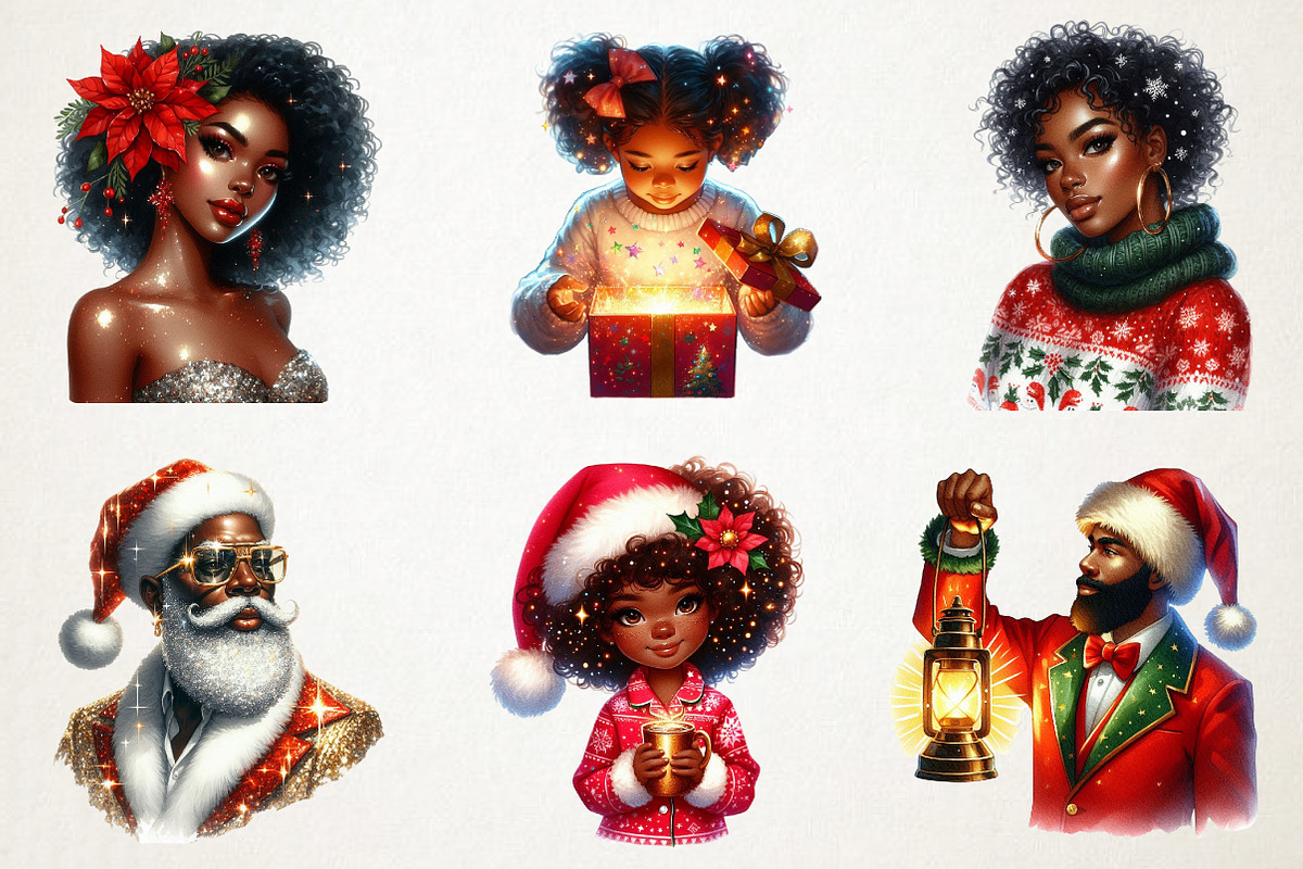African American Christmas Clipart, an Illustration by RobertsArt (Photo 7 of 7)