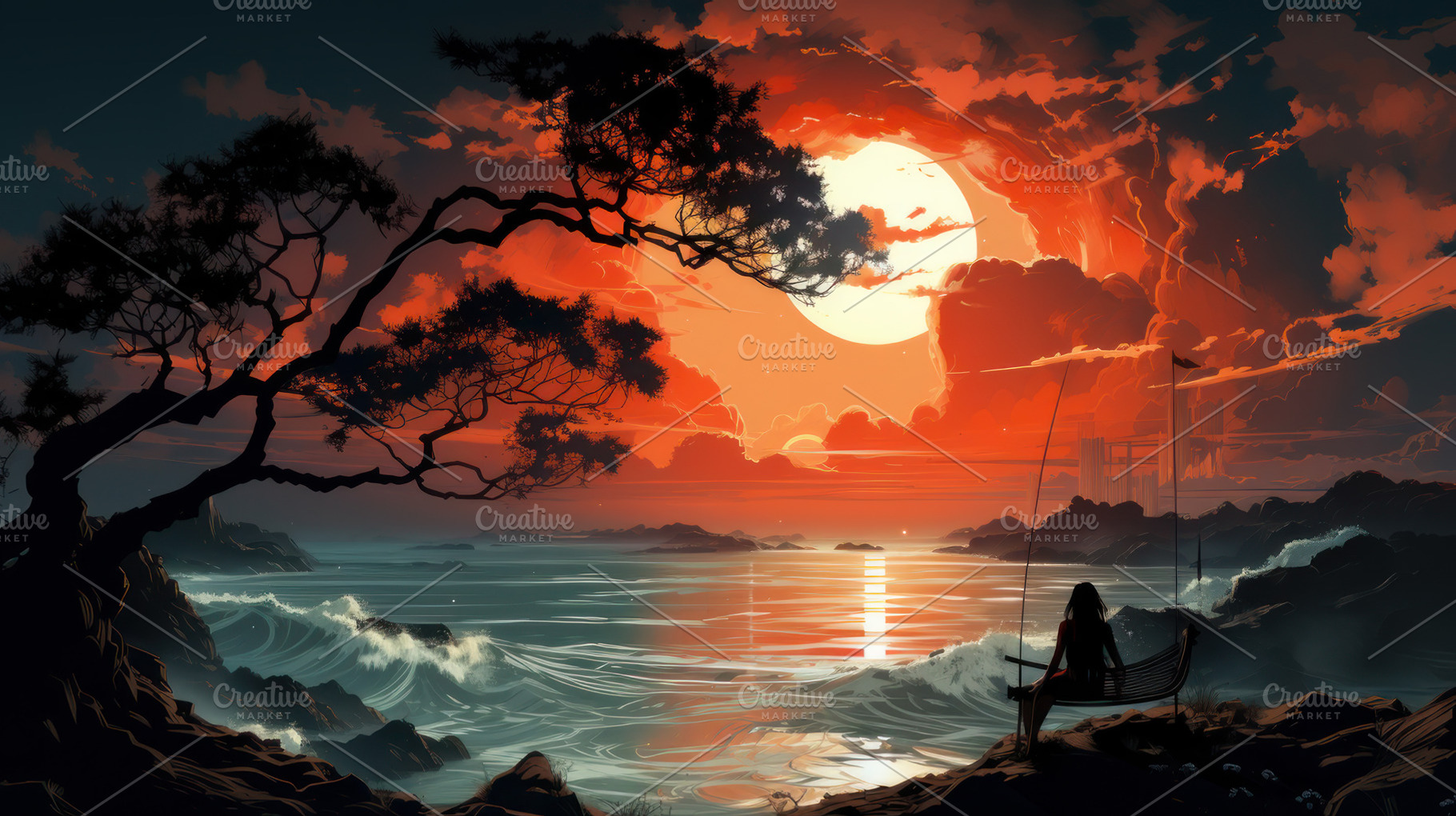 sunset on the sea, a Photo by Pictures for you!!!!!!!!!