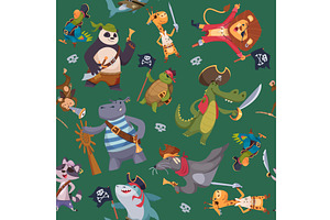 Pirates pattern. seamless background, an Animal Illustration by Onyx