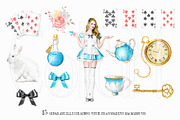 Alice in Wonderland Clipart, an Illustration by Collart Studio (Thumbnail 2 of 5)