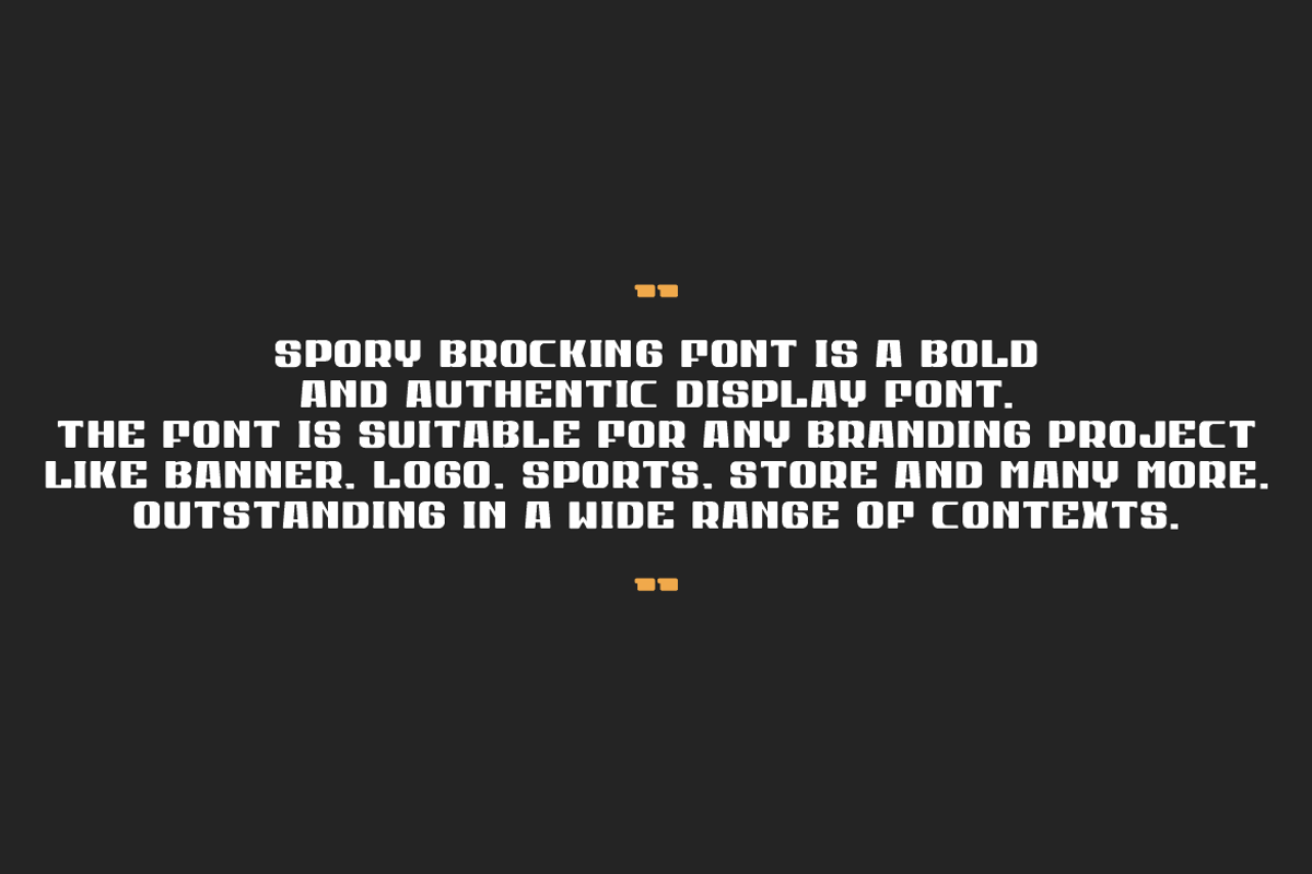 Spory Brocking, a Sans Serif Font by QR Design Studio (Photo 6 of 8)