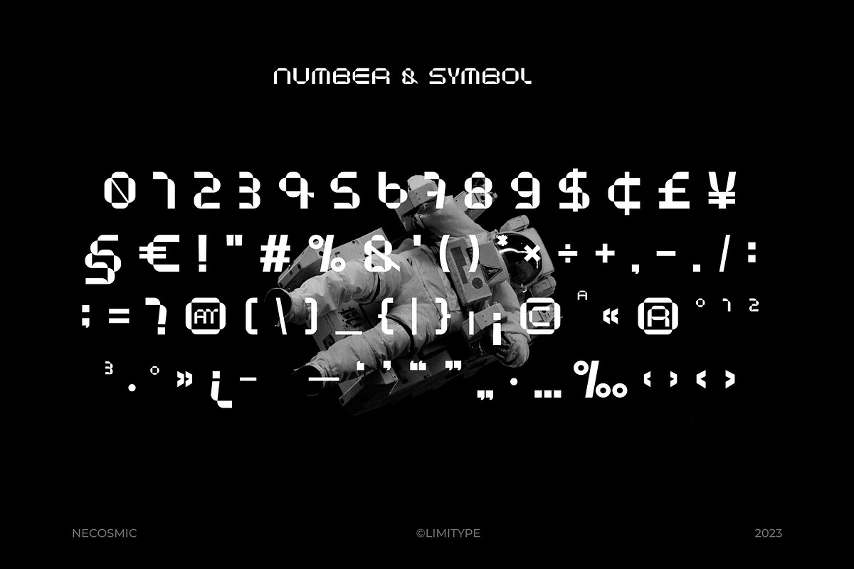 Necosmic - Futuristic Font, a Sans Serif Font by limitype (Photo 11 of 11)