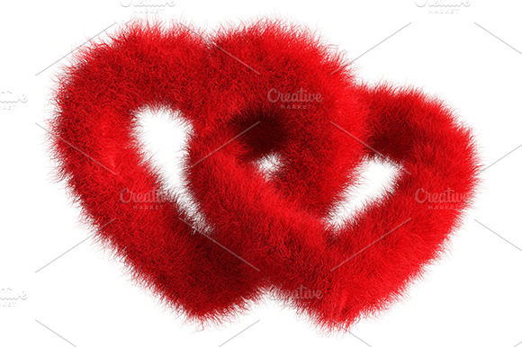 Joined Red Plush Hearts