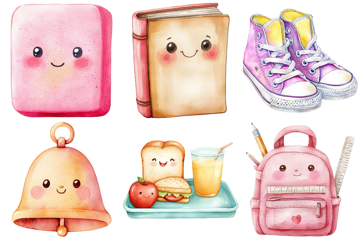 Kawaii Back to School Clipart, an Illustration by Pixels.Craft (Photo 3 of 7)