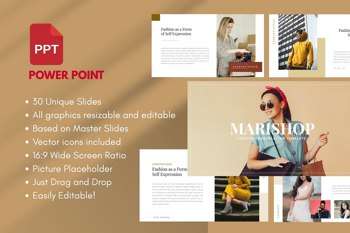 MARISHOP Fashion Presentation, a Presentation Template by Rizki Herdian (Photo 1 of 5)