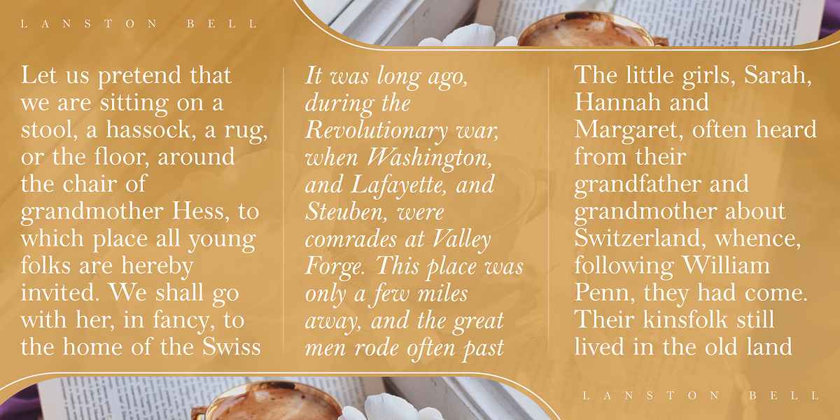 Lanston Bell, a Serif Font by FontSite Inc. (Photo 2 of 2)