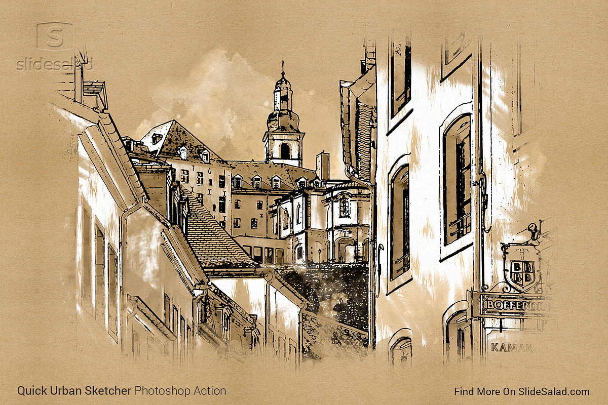 Urban Sketcher Photoshop Action, an Action Add-On by SlideSalad (Photo 19 of 31)
