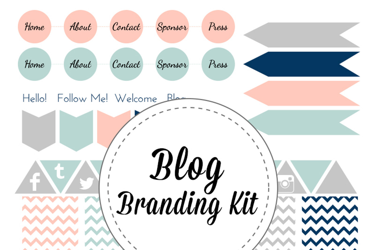 Blog Branding Vector Graphics, a Templates & Theme by TheBlogLoft
