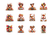 Whimsical girl and flower spring PNG, an Illustration by SinaCreation (Thumbnail 2 of 11)