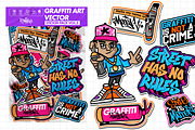 Bundle Graffiti Sticker Pack Vector, a Decorative Illustration by MEAS7 Artwork (Thumbnail 5 of 7)