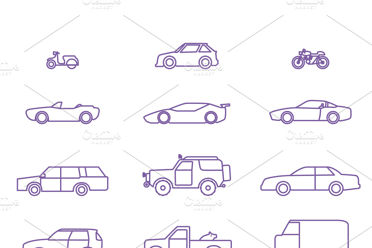 Car types set, an Outline Icon by Funky corner (Photo 2 of 2)