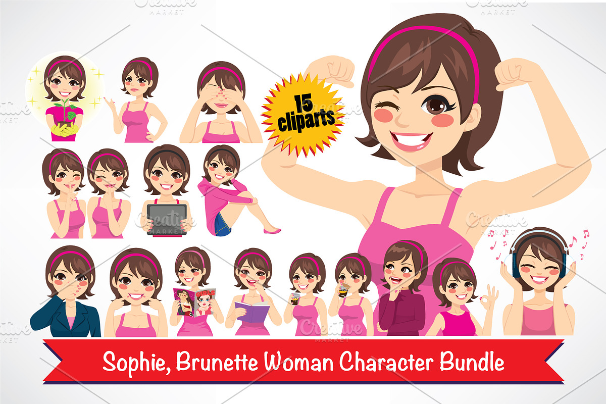 Woman Cartoon Vector Character Set, a Person Illustration by Kakigori Studio (Photo 1 of 4)