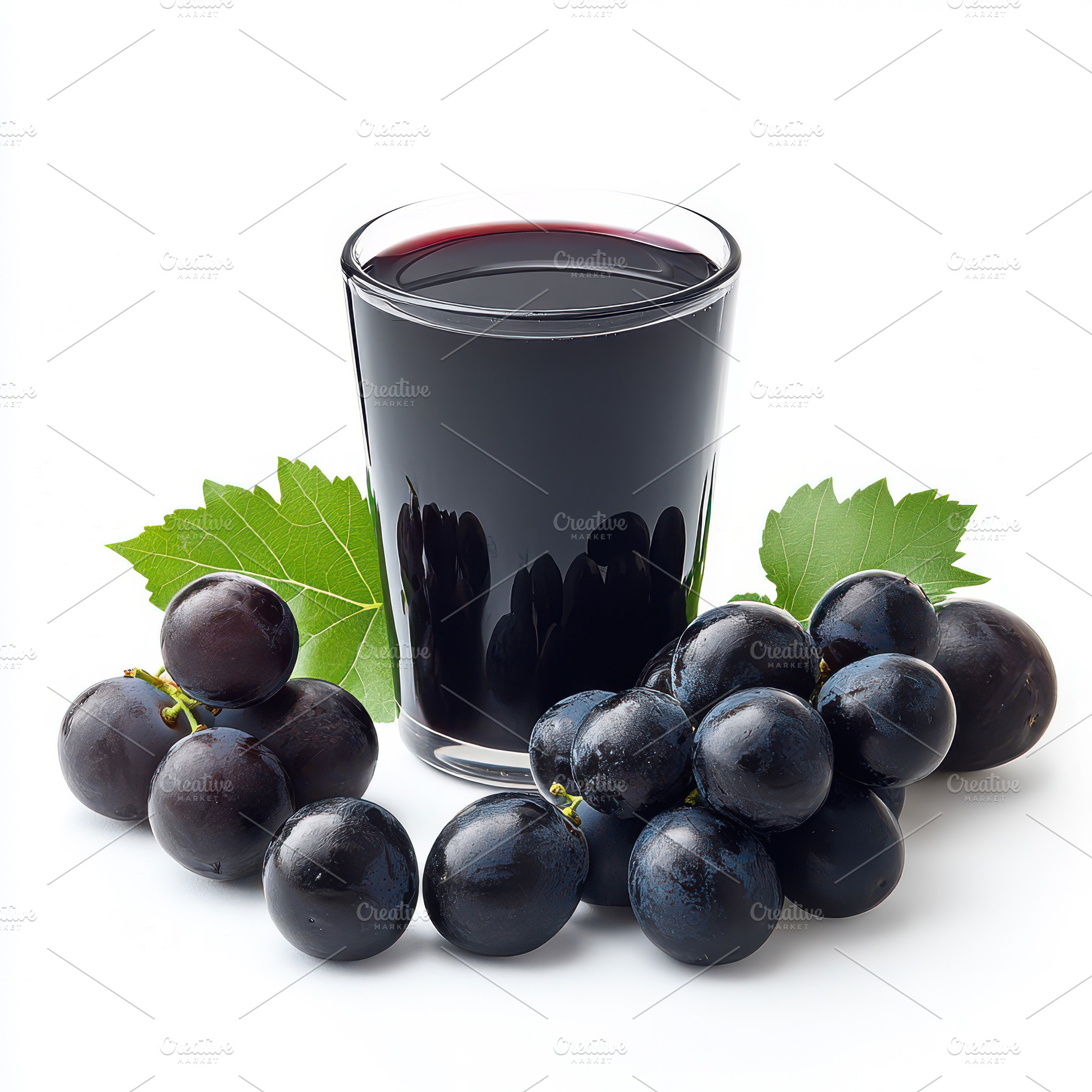 Refreshing Grape Juice and Ripe Blac, a Food & Drink Photo by Pixeness Studio