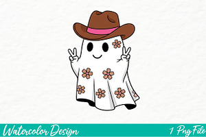 Ghost Halloween png, an Illustration by Watercolor design