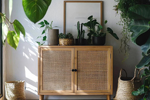 Natural light illuminates a stylish, a Photo by Tanuart