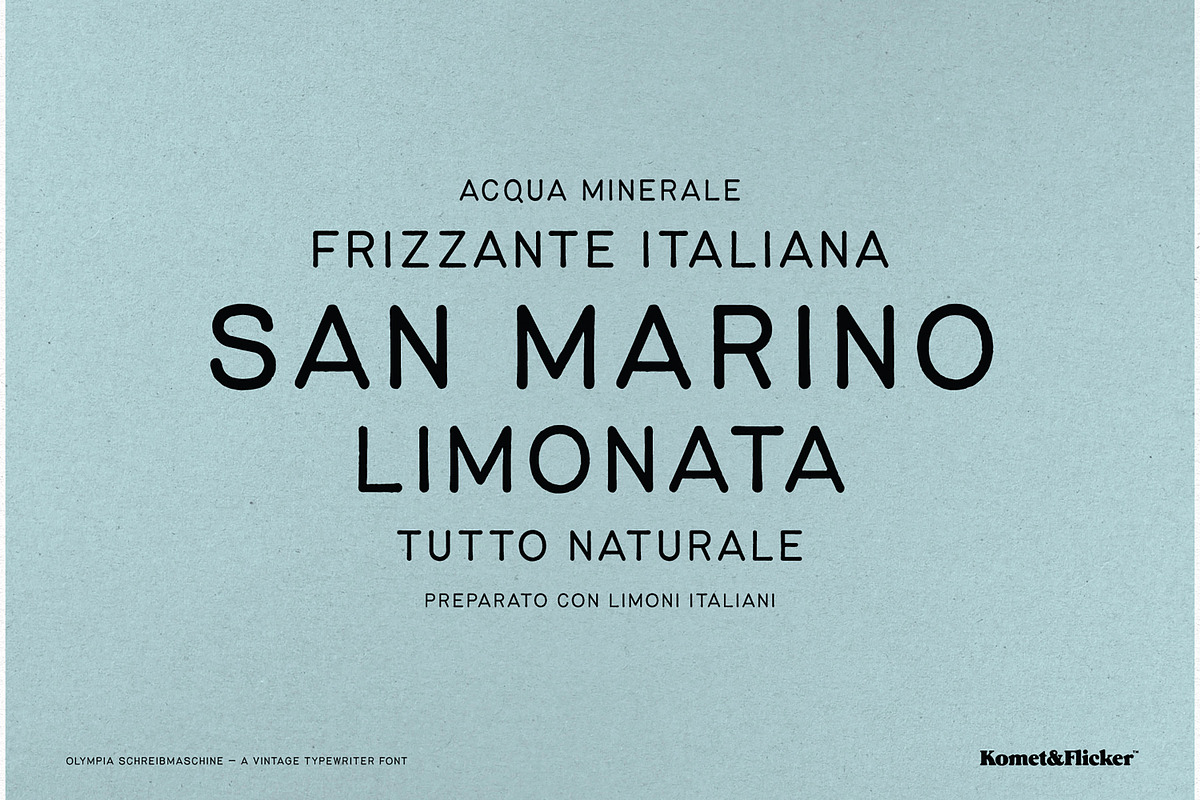 Olympia Schreibmaschine, a Sans Serif Font by Komet & Flicker (Photo 4 of 14)