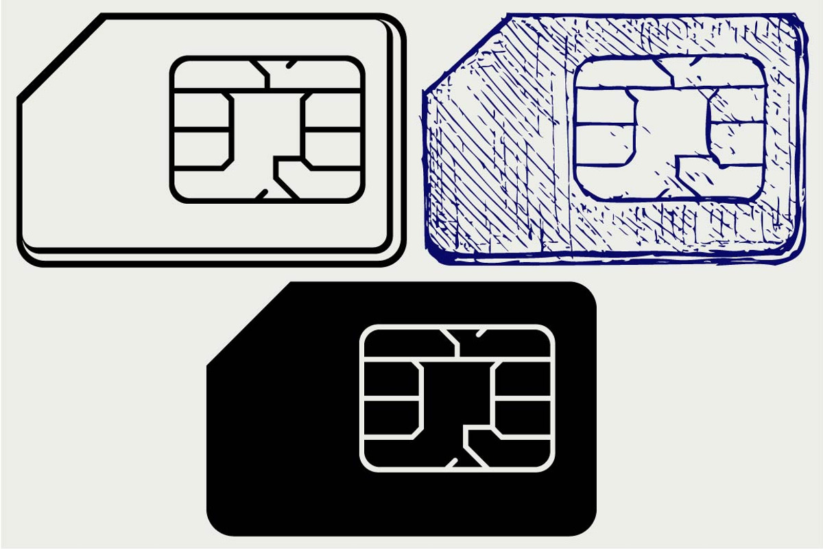 Mobile phone sim SVG, an Outline Icon by LineworkStock