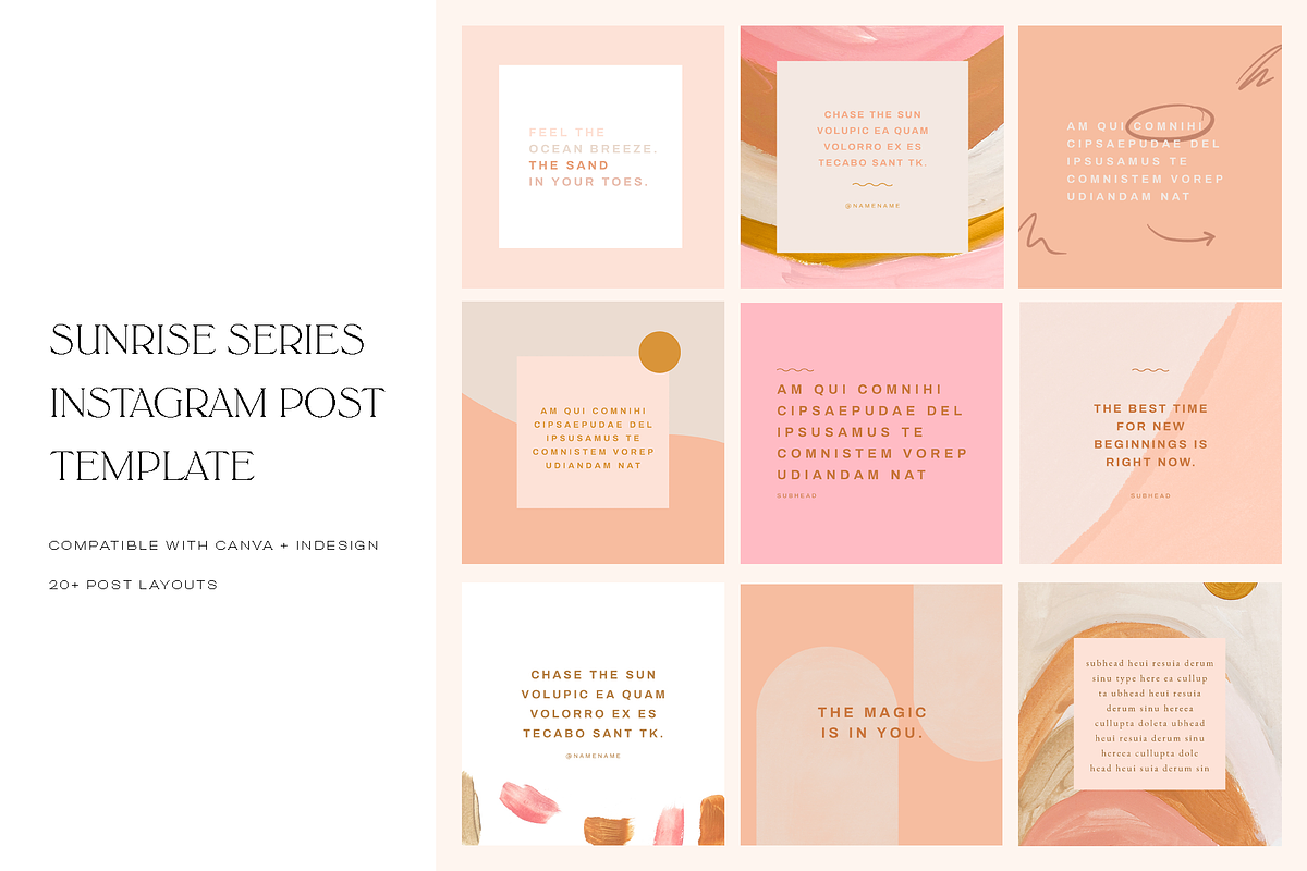 Sunrise Instagram Post Template Set, a Social Media Template by Brighten Made (Photo 1 of 4)