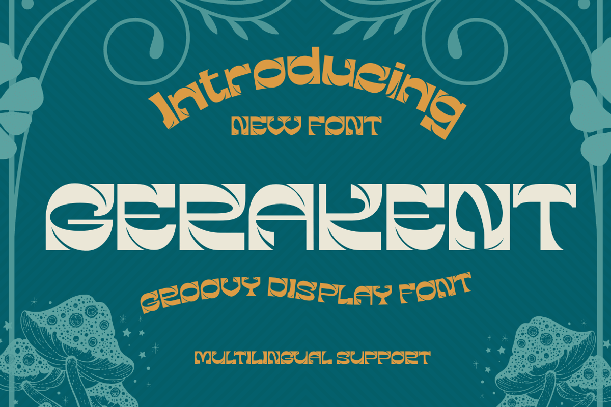GERAKENT | Groovy Retro Font, a Font by twinstd (Photo 1 of 12)