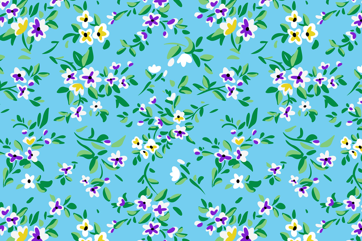 Simple daisies. Vector set 4 prints., a Pattern Graphic by GALAKAM (Photo 5 of 6)