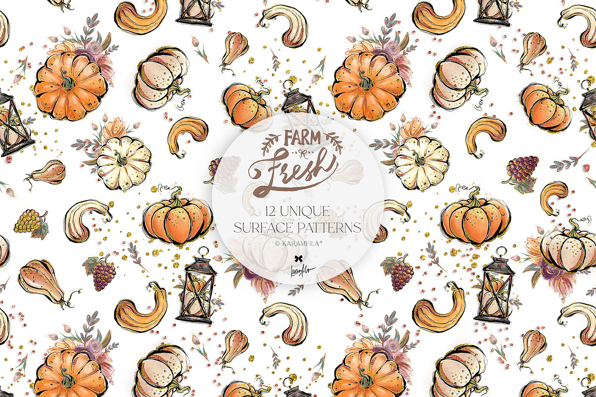 Fall Farm Market Seamless Patterns, a Pattern Graphic by KaramfilaS (Photo 14 of 17)