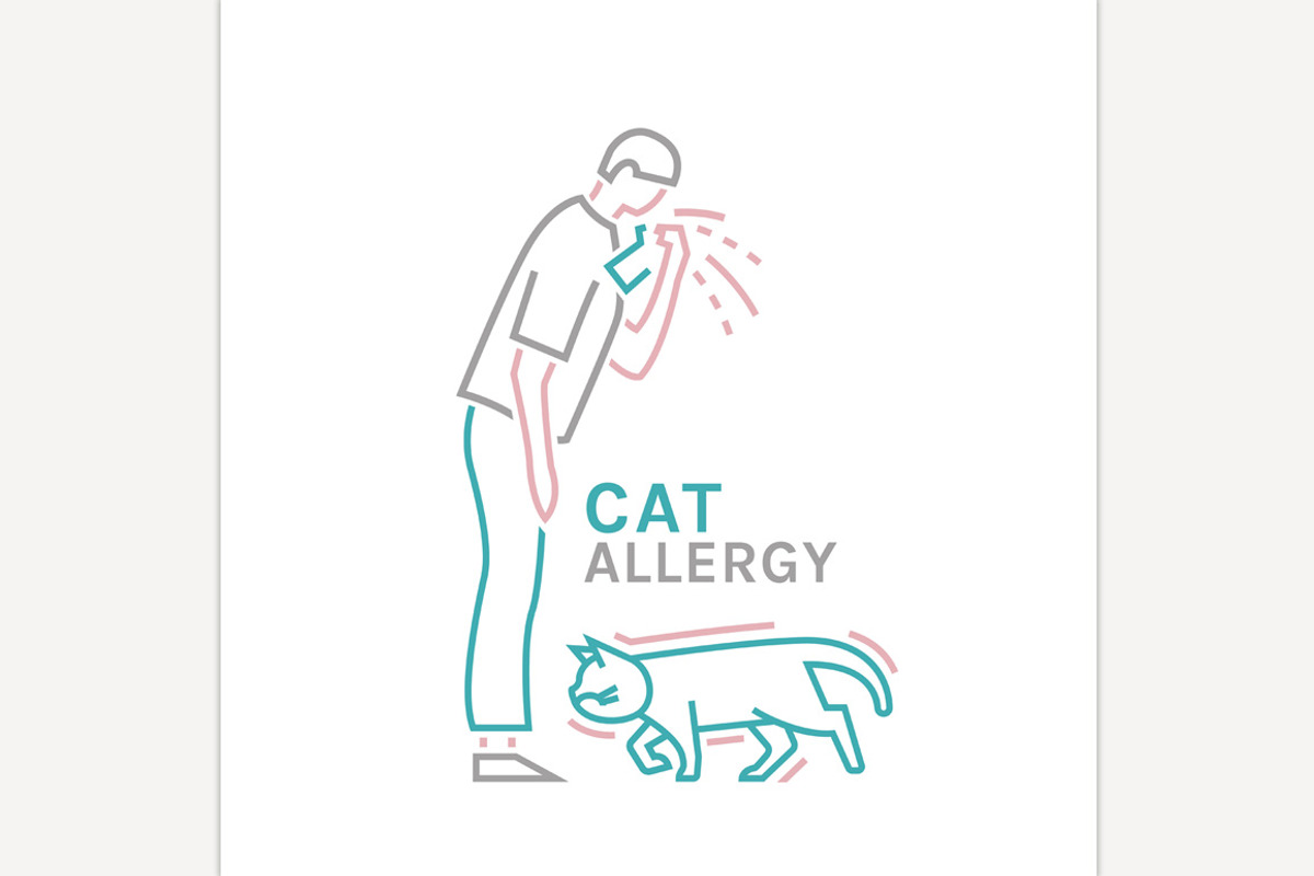Types of allergy. Allergies caused, an Outline Icon by Anna's Shop