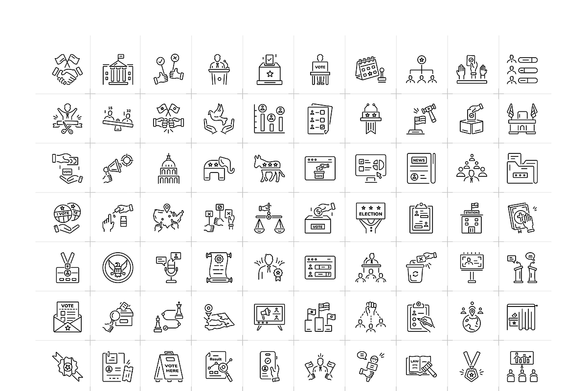 Animated US Elections Icons, an Outline Icon by Prosymbols (Photo 5 of 7)