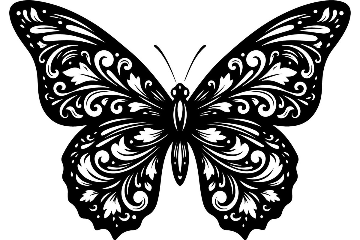 Butterfly Silhouette Bundle, a Decorative Illustration by Designer_Momina (Photo 10 of 20)