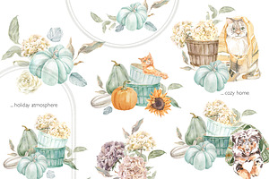 Autumn Harvest Watercolor Collection