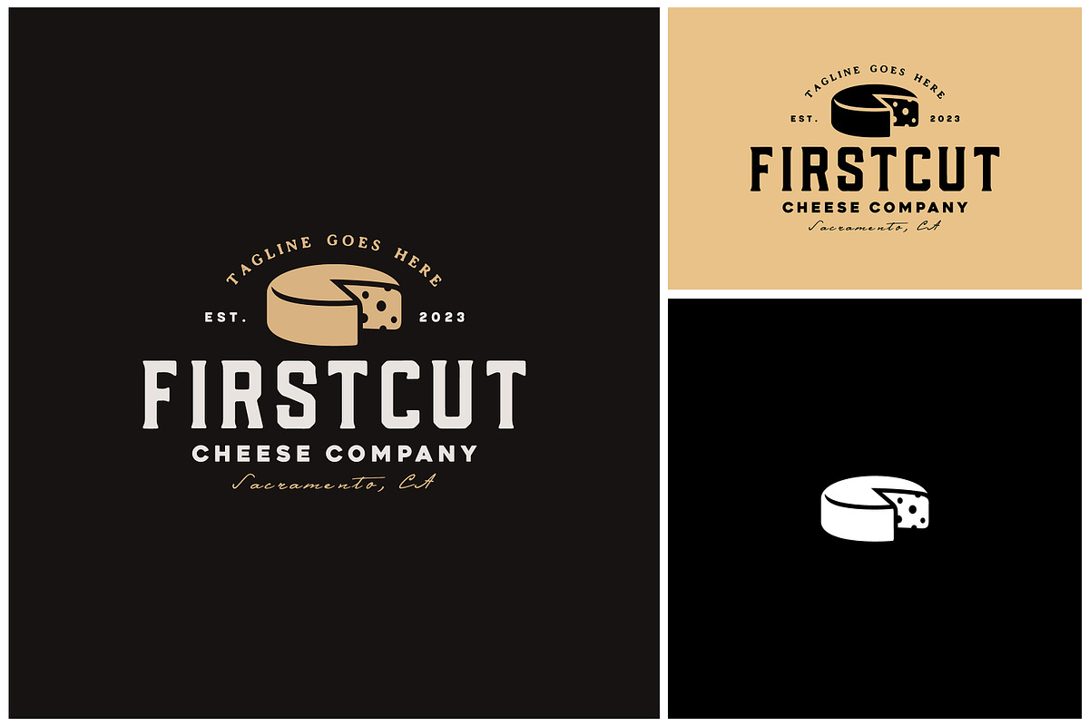 Parmesan truckle cheese wheel logo, a Branding & Logo Template by Enola99d (Photo 1 of 2)