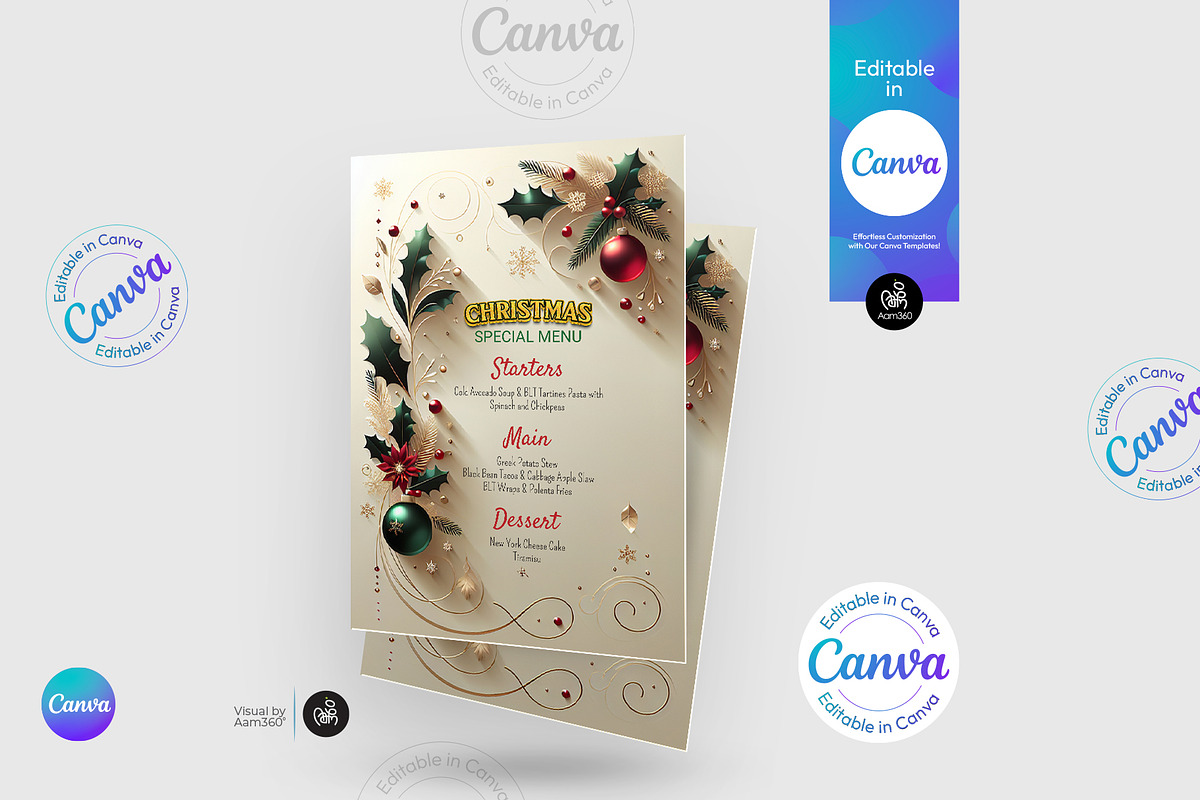 Christmas Menu Flyer Template, a Flyer Template by Aam360 (Photo 2 of 3)