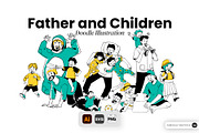 Father & Children Illustration, a Person Illustration by SLAB! Design (Thumbnail 1 of 3)