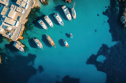 Exploring Mykonos harbor with its tu, a Photo by Iftikhar Alam