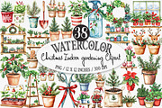 Christmas Indoor Gardening Clipart, an Illustration by Designking (Thumbnail 1 of 4)