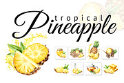 Tropical Pineapple. Hand painted, a Food Illustration by Daria Ustiugova (Thumbnail 1 of 28)