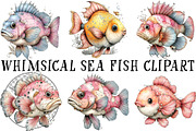 Whimsical Sea Fish Clipart, an Illustration by OK Design (Thumbnail 2 of 6)