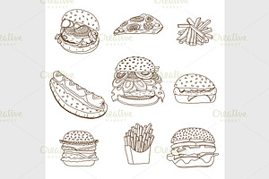 Sketchy Fast Food Illustrations.