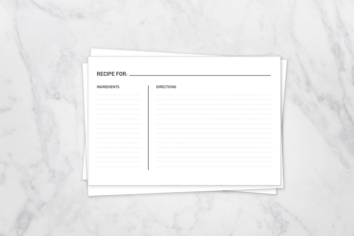 Simple Recipe Cards 5x7 card FILL IN, a Card Template by OhEverythingHandmade (Photo 1 of 5)
