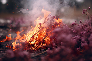 Pagan Practice and Fire Magic in the Mystical Autumn Woods, an Arts & Entertainment Photo by Iconogenic