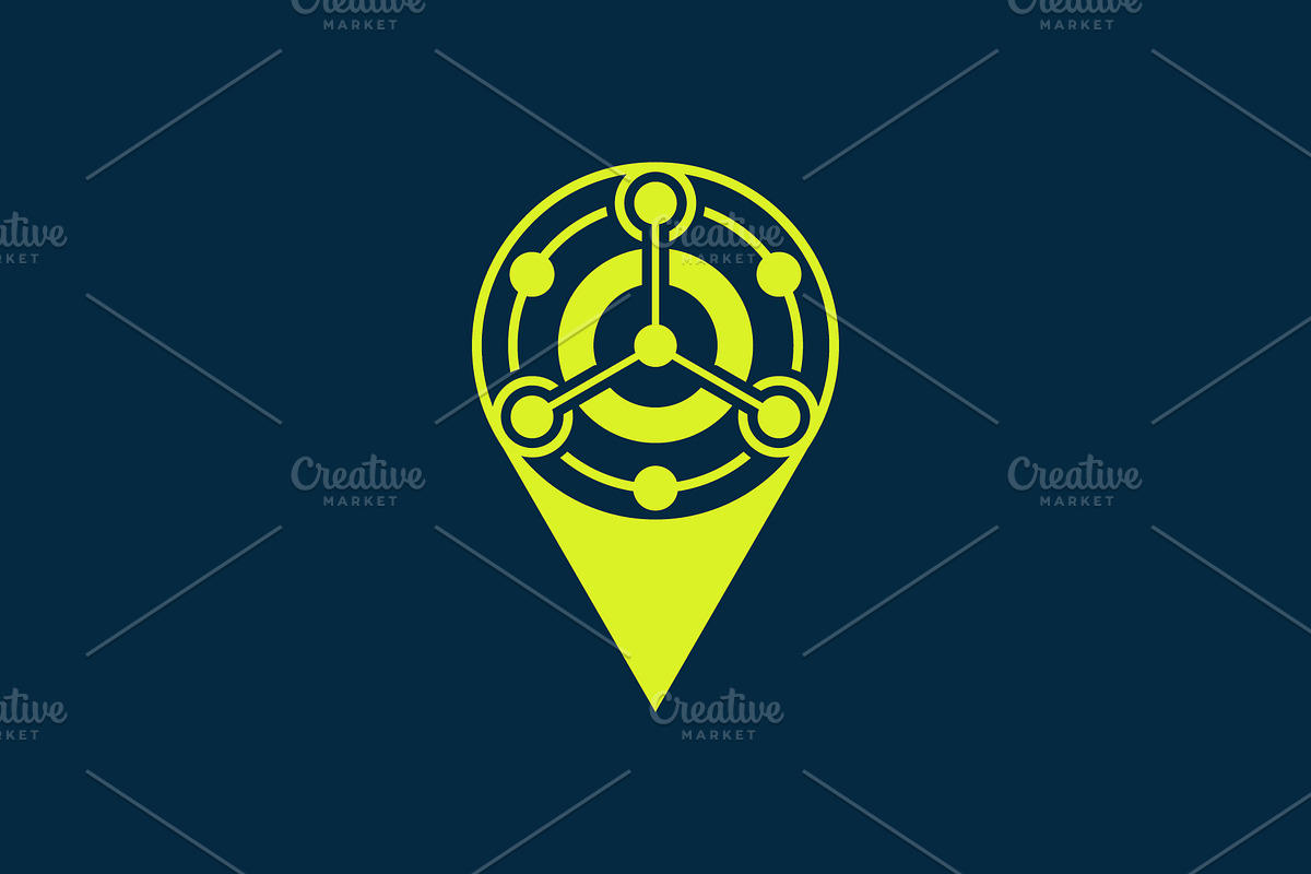 pin location analytic data logo, a Branding & Logo Template by Rasagama Studio
